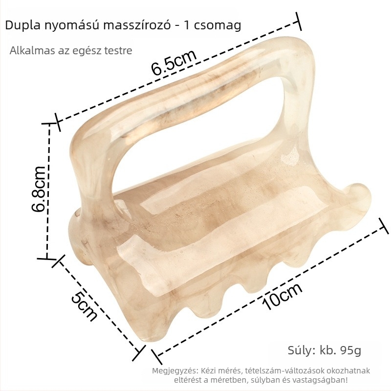 Zilin gyantából készült dupla nyomás masszírozó scraper a gerincre, derékra és vállakhoz – 95 g, egészséges masszázs és fitnesz testhez