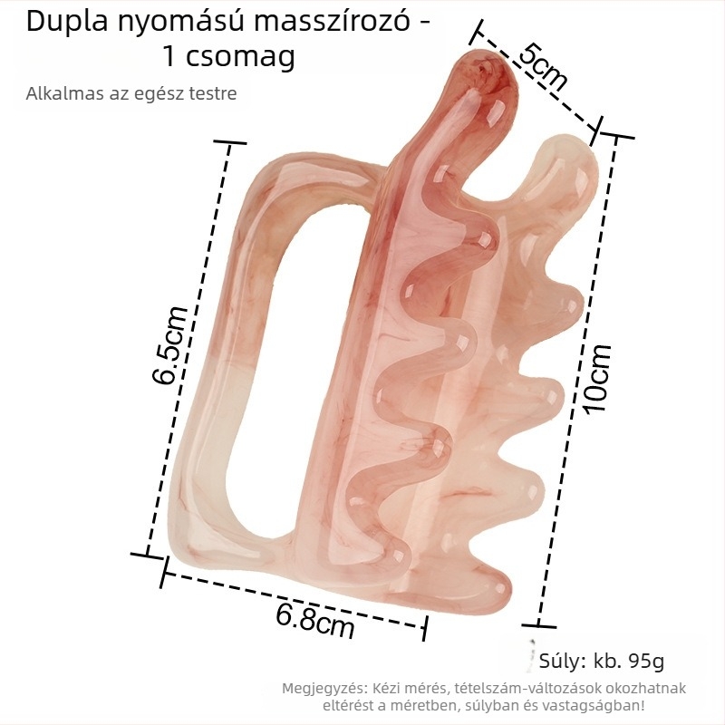 Zilin gyantából készült dupla nyomás masszírozó scraper a gerincre, derékra és vállakhoz – 95 g, egészséges masszázs és fitnesz testhez