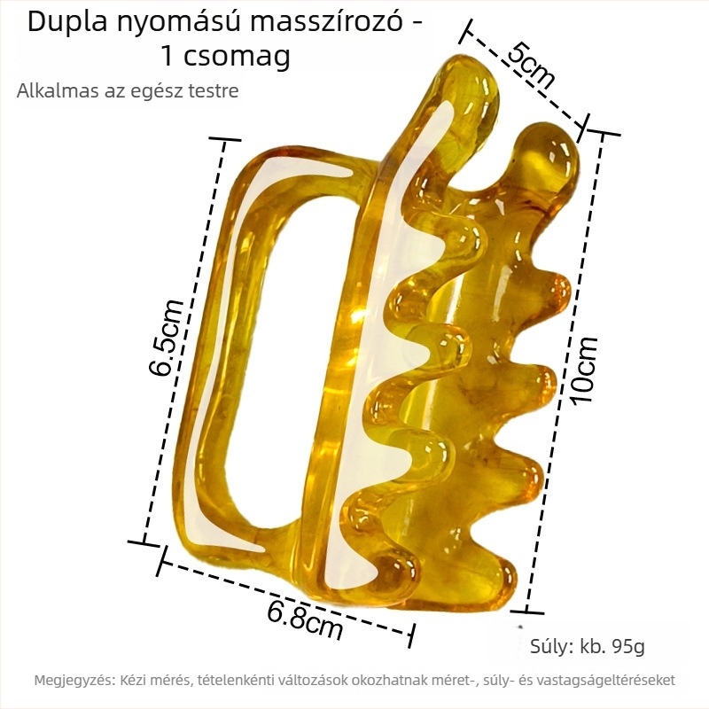 Zilin gyantából készült dupla nyomás masszírozó scraper a gerincre, derékra és vállakhoz – 95 g, egészséges masszázs és fitnesz testhez