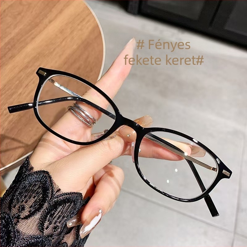Ultra könnyű olvasószemüveg kékfényvédővel, ovális retro keret, egyfókuszú lencsék