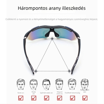 Kerékpáros szemüveg - szélálló, páramentesítés, UV-védelem, teljes keret, uniszex