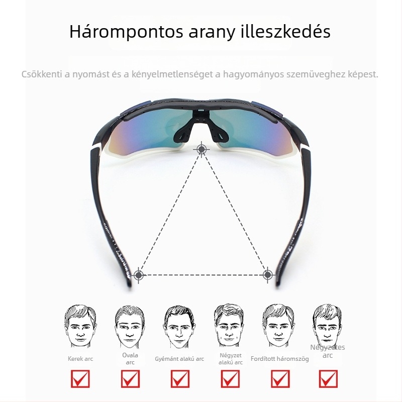 Kerékpáros szemüveg - szélálló, páramentesítés, UV-védelem, teljes keret, uniszex