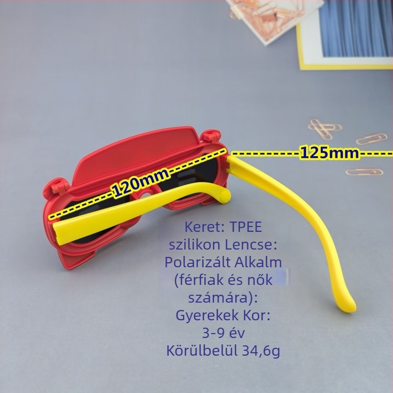 Gyerekeknek való polarizált UV400 teljes keret napszemüveg, lencsék műgyanta anyagú, keret TPEE