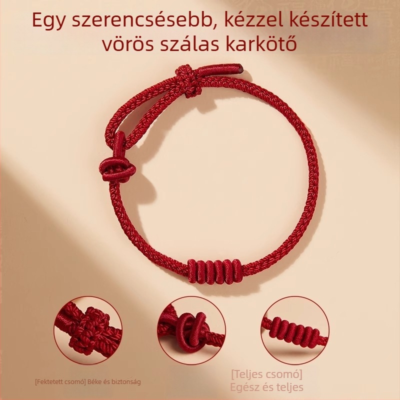 Bead-ready zsinór karkötő, kézzel kötött, nemzeti stílus, uniszex, nyár 2025