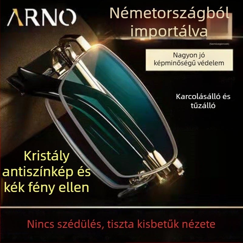 Olvasó szemüveg PC lencsékkel, anti-kék fény, teljes keret, TR+ fém keret