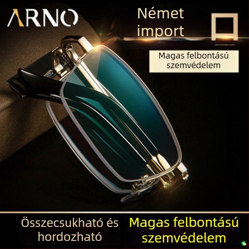 Olvasó szemüveg PC lencsékkel, anti-kék fény, teljes keret, TR+ fém keret