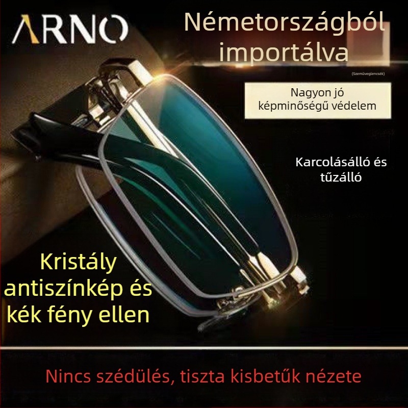 Olvasó szemüveg PC lencsékkel, anti-kék fény, teljes keret, TR+ fém keret