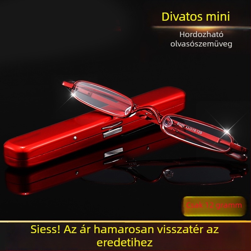 Presbyopia olvasó szemüveg, gyanta lencsékkel, anti-kékfény védelem, teljes fém keret, ovális formájú, elegáns minimalist stílus