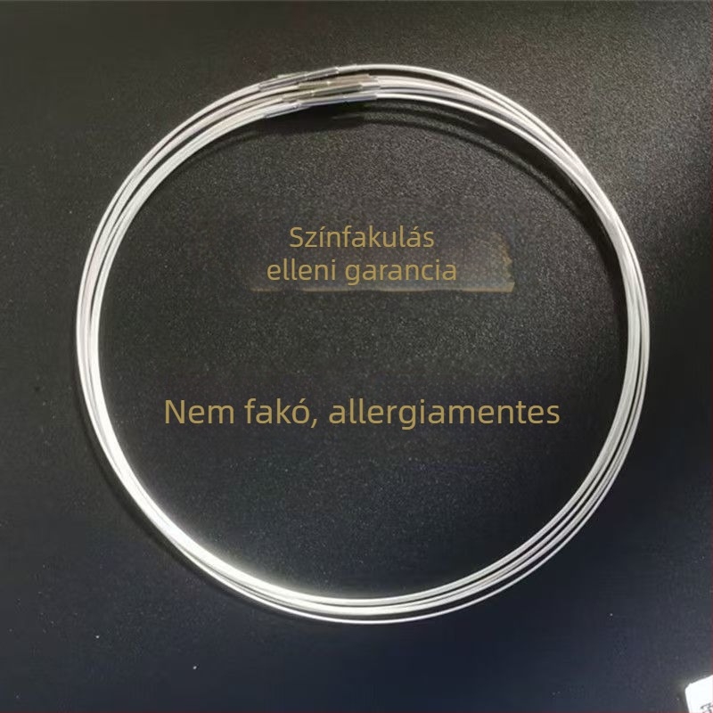 Gallér típusú nyaklánc, geometriai, többszintű rozsdamentes acél kígyó lánccal és titán acél medállal