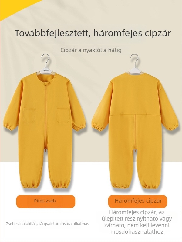 Baba mászó overál őszi-téli szezonra, egyrészes, hosszú ujjú, kapucni nélküli, szennyeződésálló kültéri játékokhoz