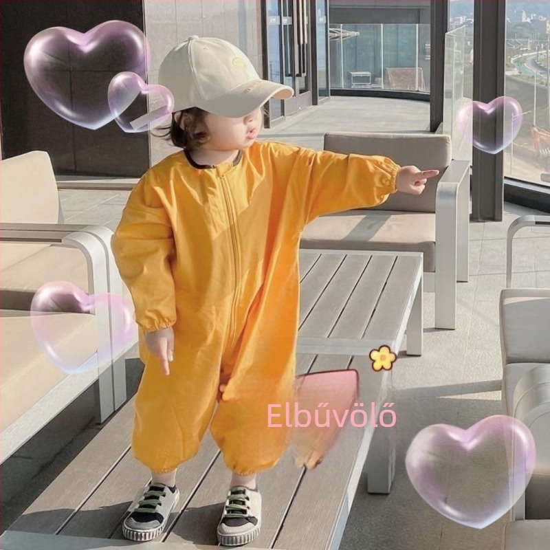 Baba egy-darabos overál, piszok elleni védelem, lazán szabott, hosszú ujjú, cipzáros zárás, uniszex, újszülött 0–1 évesek számára, külső ruházatként is viselhető