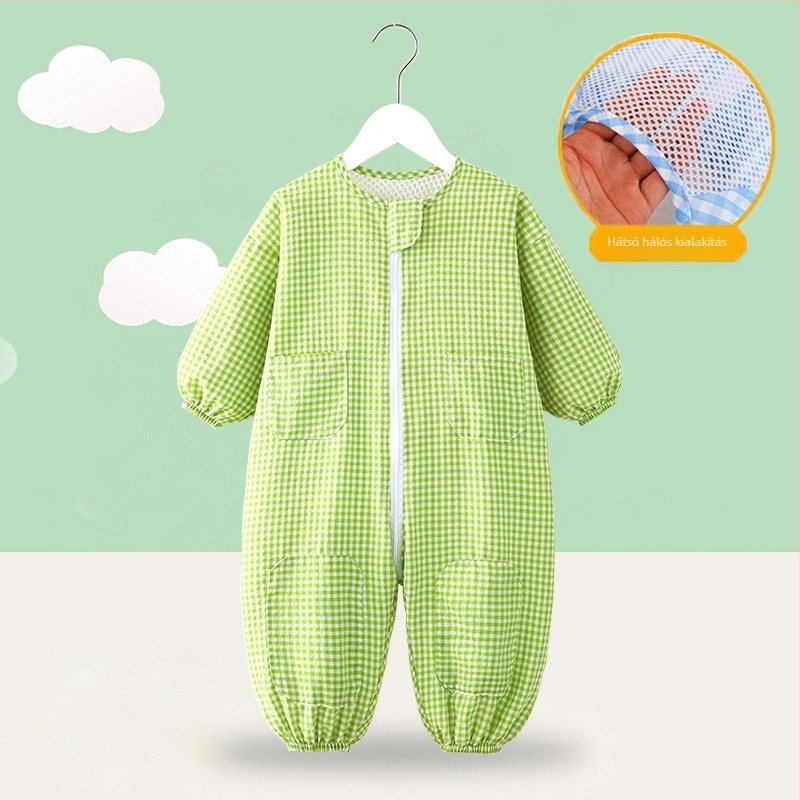 Baby nyári vékony egyrészes overál, uniszex, légáteresztő, kültéri használatra, 80–100 cm