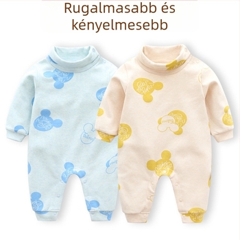 Baba pamut hosszú ujjú overál magas gallérrel, 95% pamut, uniszex, elülső zárás