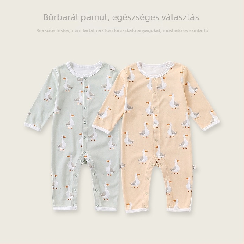 Baba pamut overál, hosszú ujjú, elöl gombos zárás, uniszex, 1–3 éveseknek