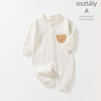 Újszülött pamut hosszú ujjú overál, minden évszakban viselhető