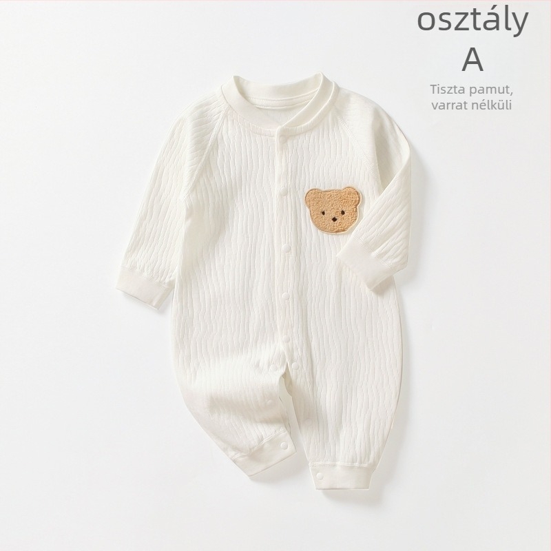Újszülött pamut hosszú ujjú overál, minden évszakban viselhető