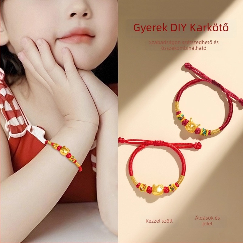 DIY fonott karkötő gyerekeknek — kézzel kötött kötél, nemzeti stílus, tél 2025, tömeges csomagolás