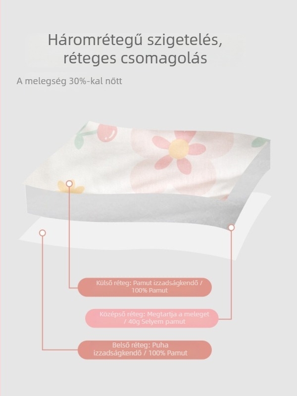 Baba pamut bélelt rugdalózó őszi-téli, újszülött, uniszex