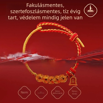 Öt Császár-érmék motívumos karkötő, kézzel szőtt zsinórral, uniszex, nemzeti stílus, 2025 tél, precíz kivitelezés