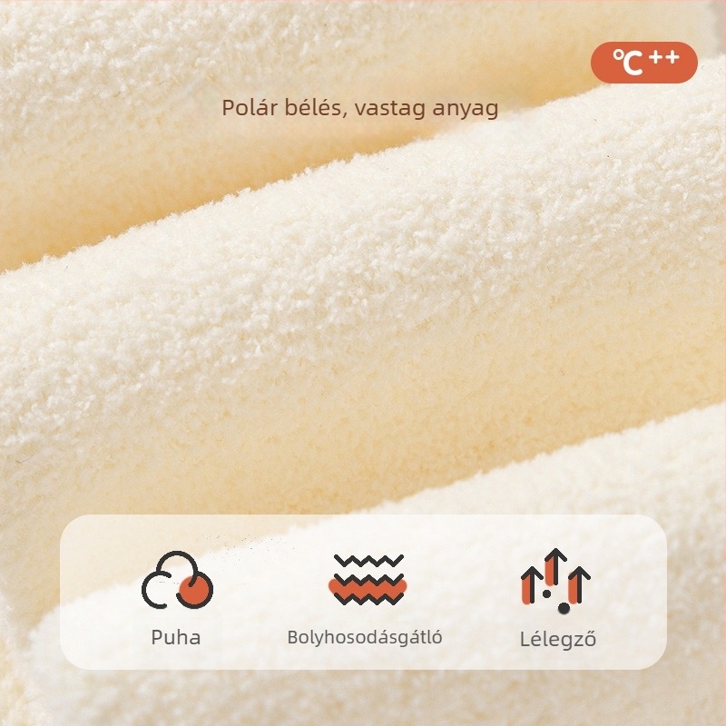 Gyerekeknek szóló őszi–téli vastag korall plüssel bélelt leggings, meleg és kényelmes, japán/koreai stílusban, 3–8 év közöttieknek (100–140 cm)