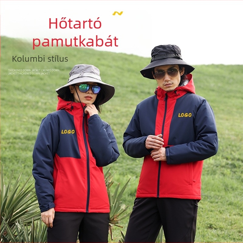 Kapucnis vastag pamut dzseki cipzárral, töltet: imitációs selyemszál, külső anyag: poliészter, bélés: pamut