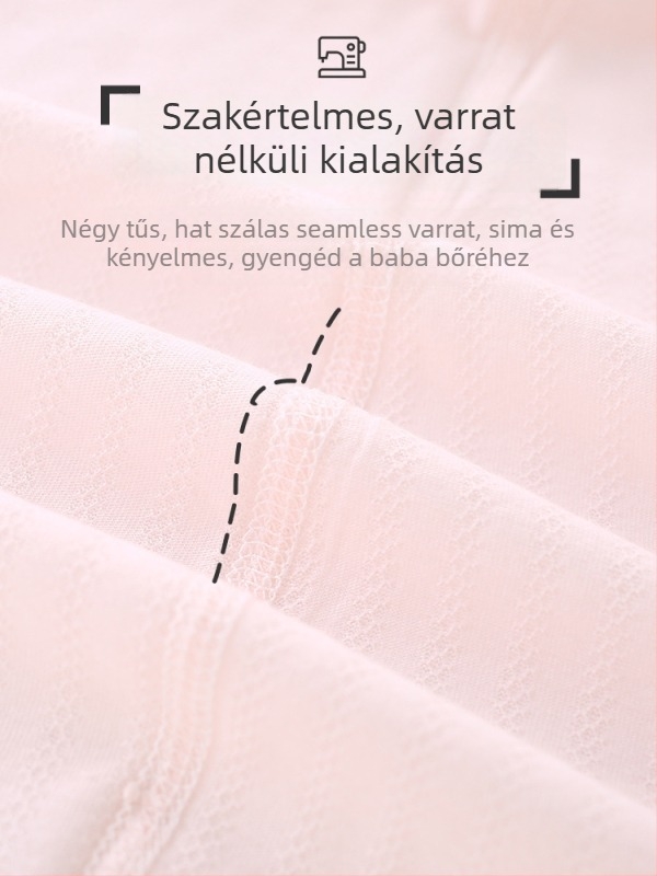 Újszülött pamut overál hosszú ujjú, vékony anyag, 100% pamut, elöl záródó, kapucni nélküli