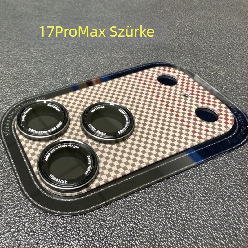 Kevlar lencsefilm iPhone 17 Pro Maxhoz — edzett üveg, Anti‑reflexiós, Anti‑ujjlenyomat, HD átláthatóság