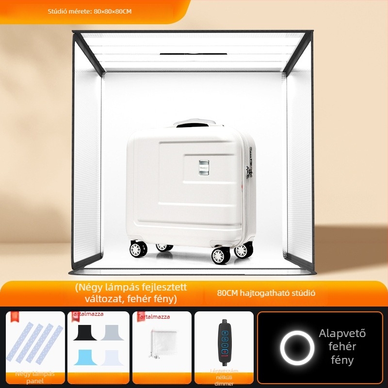 LED stúdiófény-doboz fotózáshoz, összecsukható, hordozható softbox és háttérpanel