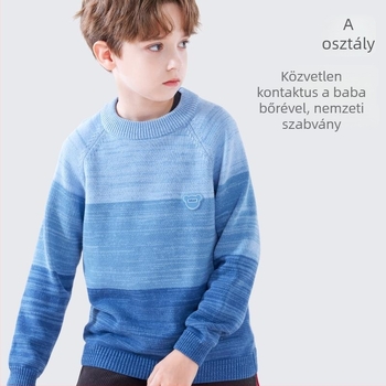 Gyerekeknek készült kötött pulóver, 100% pamut, 3-8 éveseknek, őszi szezon, vast, hosszú ujjak