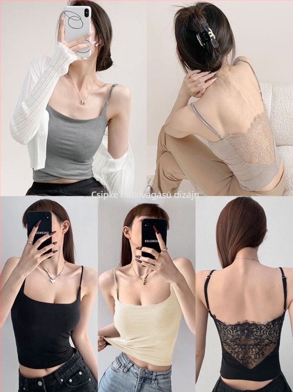 1052# rayonos camisole vékony pántokkal, beépített melltámasz párnával, szép hátsó rész, nyári felső