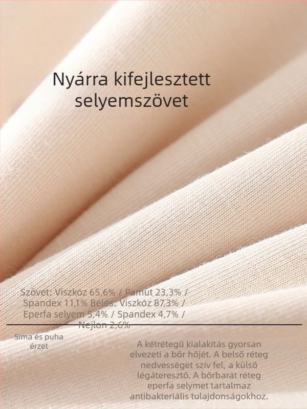 Női ujjatlan felső beépített párnákkal, antibakteriális, selyem–viszkóz keverék, melltartó nélkül, szép hát