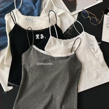 Kamisol beépített melltartó párnázással, hátsó V-nyakkivágással, vékony dupla vállpántokkal, virágmintás, viszkóz-pamut keverék