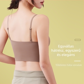 Nyári varrás nélküli camiszol jégselyem anyagból beépített kosarakkal és párnázattal