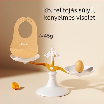 Szilikonból készült vízálló etető kötény babáknak – Élelmiszer-minőségű szilikon, uniszex, 0–12 hónap, csíkos vagy egyszínű mintázat