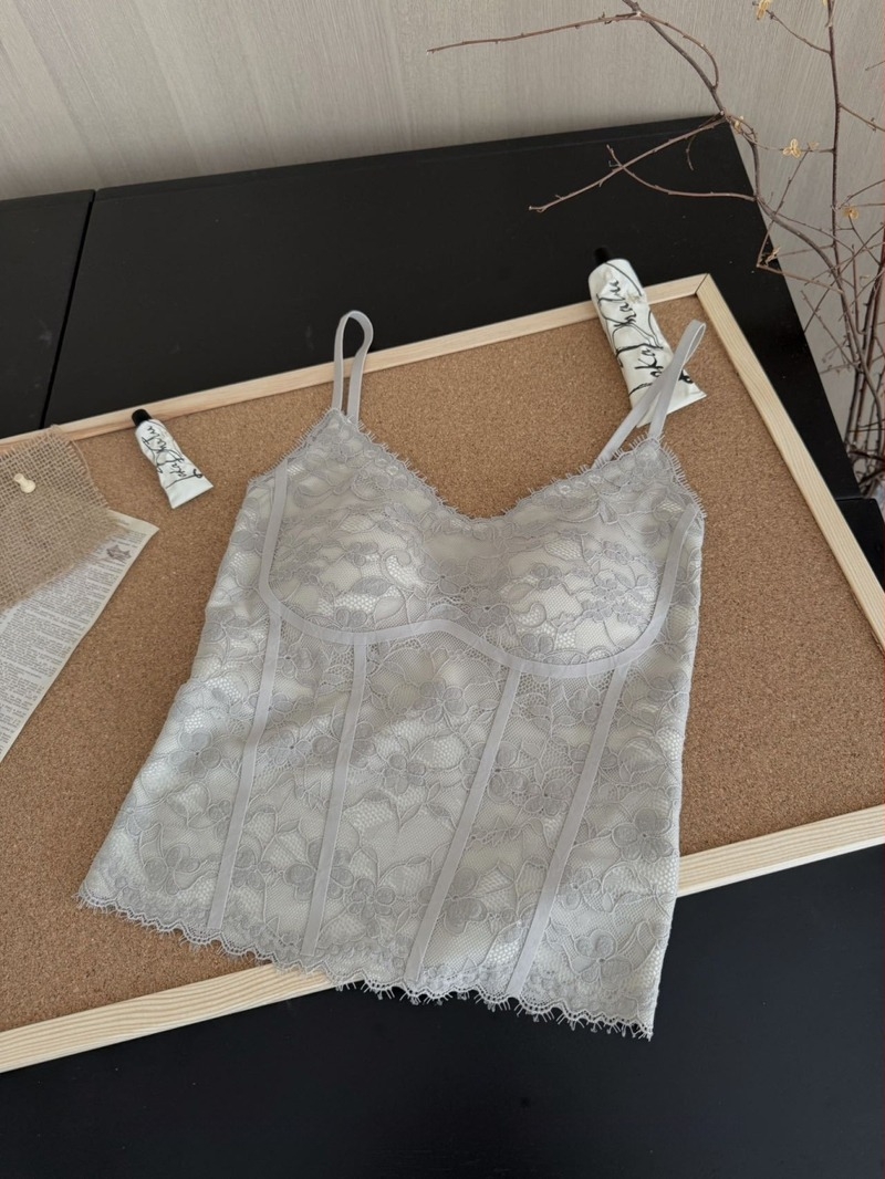 Női csipkés camisole V-nyakkal, sling-stílusú, melltámasz, nylon csipke anyag, ultra vékony szövet 81–100 g/m²