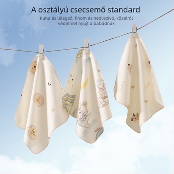 Baba nyálkendő pamutból, újszülötteknek (0–1 év), nedvszívó, állatmintás
