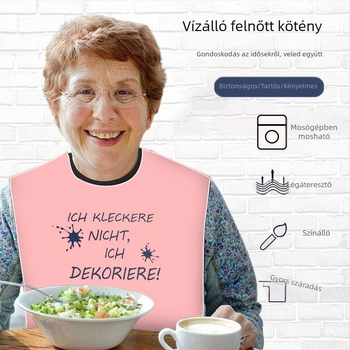 Gyerekeknek vízálló bib, szalvátortörölköző, poliészter, betűs minta
