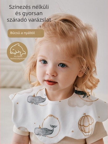 Heerter Koreai-stílusú baba nyálkendő virágos mintával, vízálló 100% pamut, újszülötteknek (0–12 hónap)