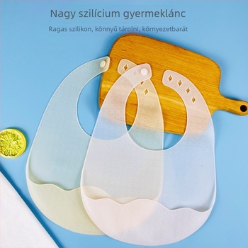 Silikon etetőkötény gyerekeknek, vízálló és átlátszó, élelmiszerbiztonsági minőségű, könnyű, 3–8 éveseknek
