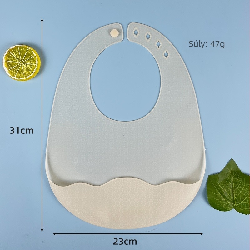 Silikon etetőkötény gyerekeknek, vízálló és átlátszó, élelmiszerbiztonsági minőségű, könnyű, 3–8 éveseknek