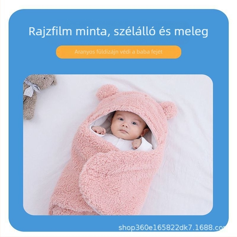 Plüss ölelő kendő újszülötteknek, puha körülölelő takaró és hálózsák