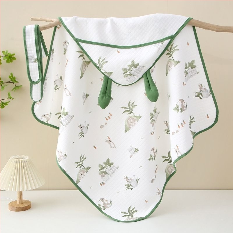 Újszülött pamut swaddle takaró – pamut töltet, raktáron, egész éves használatra, minták: csíkos, rácsos, egyszínű, rajzfilm