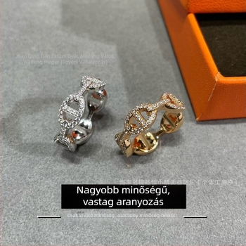 Pig Nose Ring nőknek – Vastag aranyozott V Gold geometriájú gyűrű, divatos kéz ékszer, 2025 tavasz