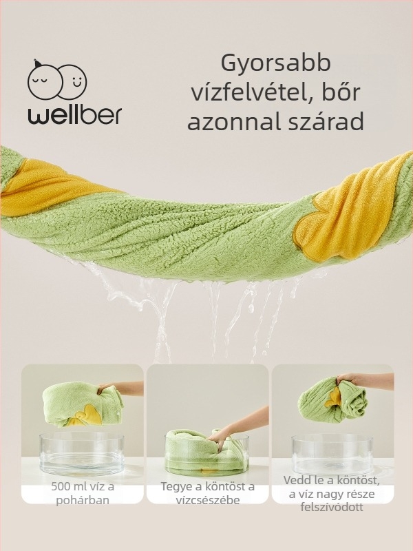 Wellber babafürdő törölköző – karikatúra mintával, gyorsan száradó és kiváló nedvszívó, 1–3 éves gyermekeknek