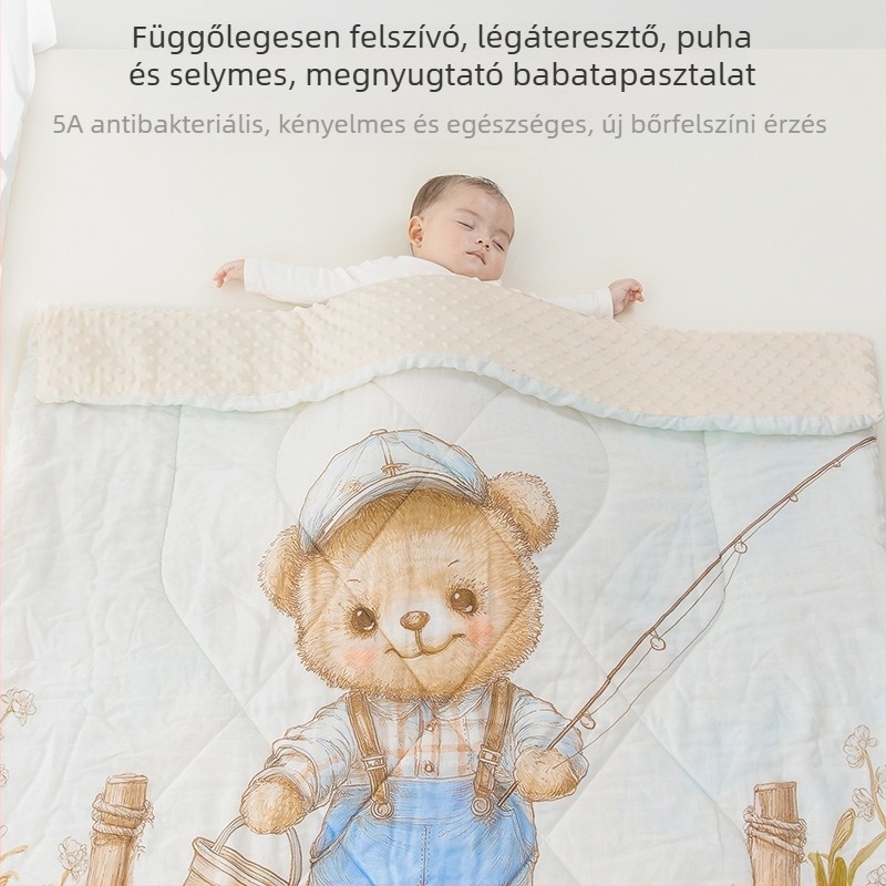 Baba pléd bambuszrostból, 4 évszakos, lágy és bőrbarát, 100–120 g