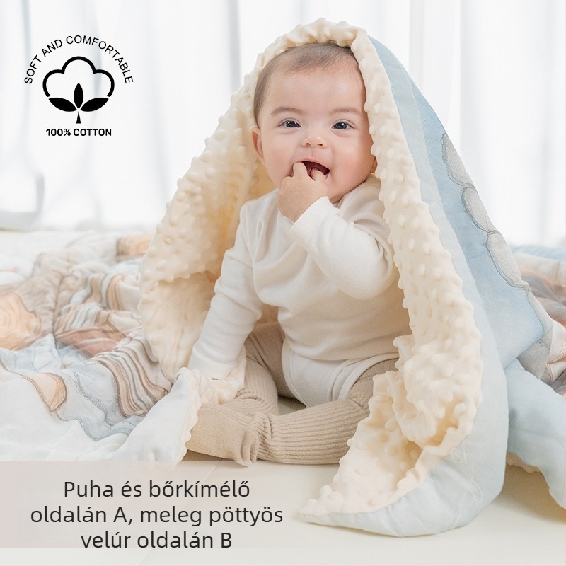 Baba pléd bambuszrostból, 4 évszakos, lágy és bőrbarát, 100–120 g