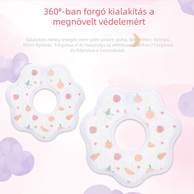 Forgó, vízálló nyál-törlő baba számára, pamut anyag, biztonsági osztály A, újszülötttől 1 éves korig