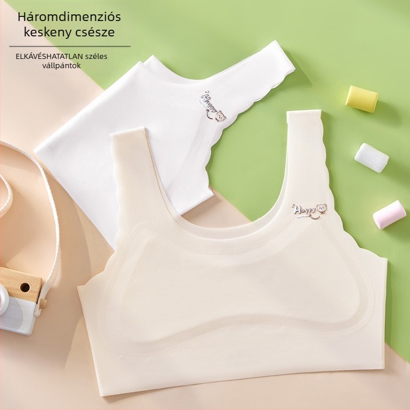 Lányoknak vékony mellény-stílusú alsónemű 9–13 éveseknek, Ice-Silk anyag, nejlon bélés, légáteresztő és kényelmes