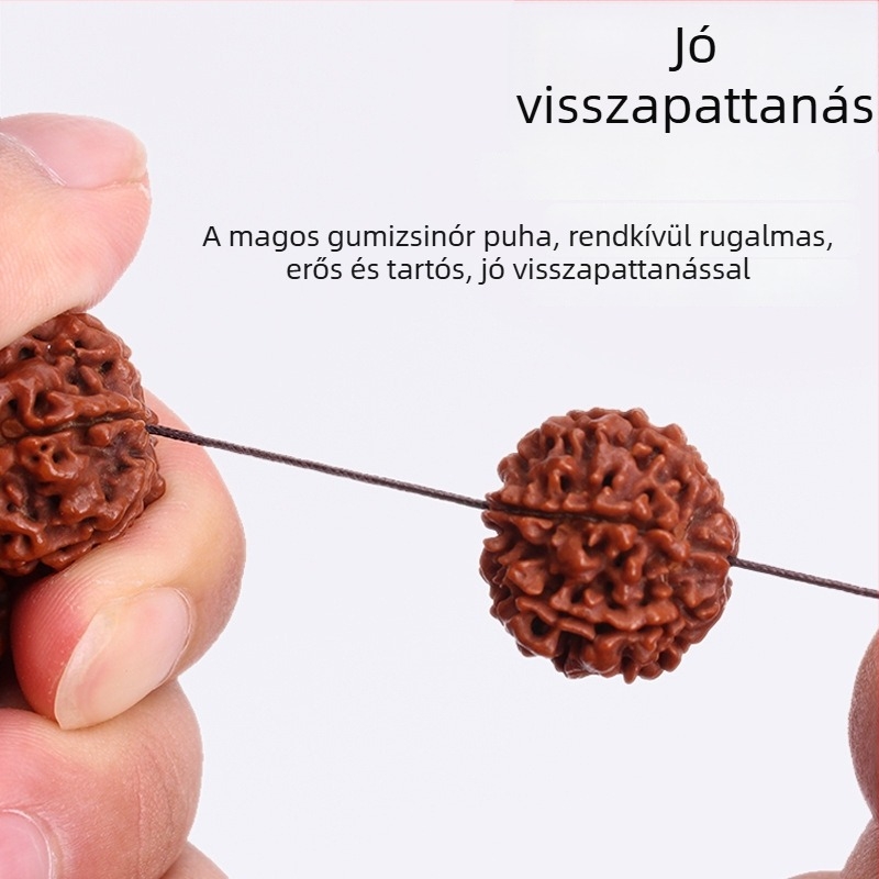Rugalmas gyöngyös karkötőzsinór rózsafa és Bodhi gyöngyökkel