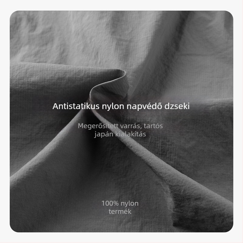 Fiúknak szóló könnyű nylon széldzseki UPF50+, anti‑statikus, szélálló, cipzáras, belső nylon bélés